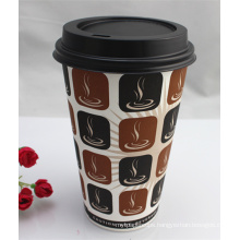 16oz Disposable Single Wall Coffee Paper Cup with Lids/Cover